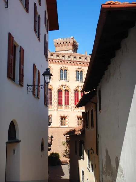 Hrad Falletti Nachází Centru Obce Barolo Piemont Itálie — Stock fotografie