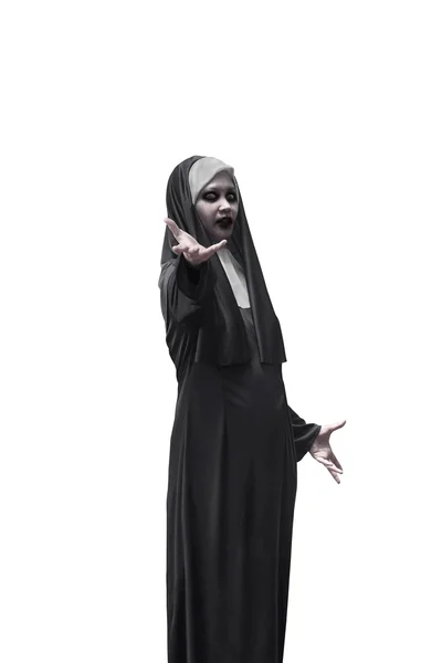 Böse Nonne-Miene — Stockfoto