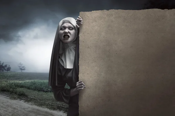 Scary Devil nunna — Stockfoto