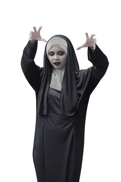 Woman wearing evil nun costume — Stock Photo, Image