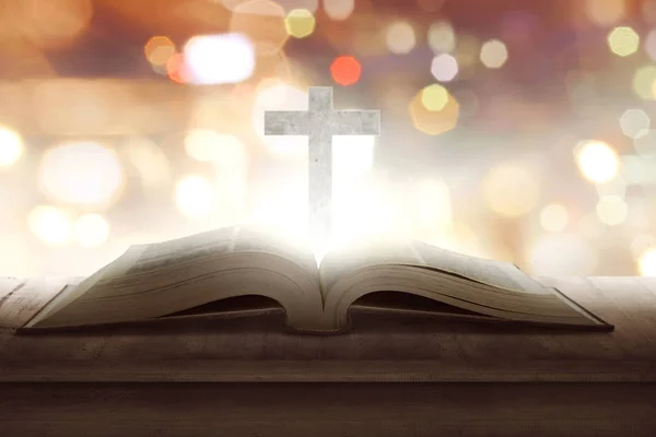 Abrir la Santa Biblia — Foto de Stock