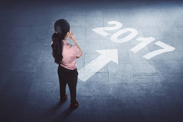 Businesswoman standing on floor — Stock Photo, Image