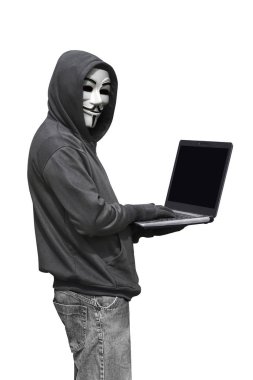hacker holding dizüstü