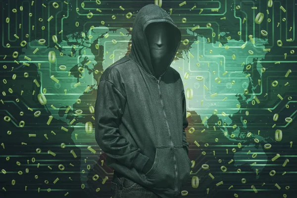 Hacker in maschera e guanti — Foto Stock