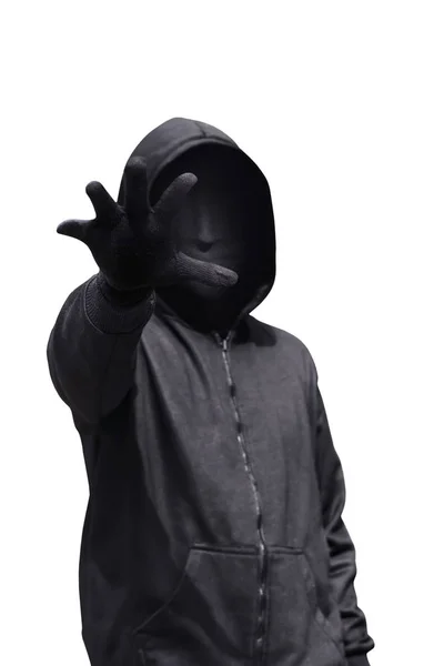 Хакер в маске и перчатках — стоковое фото