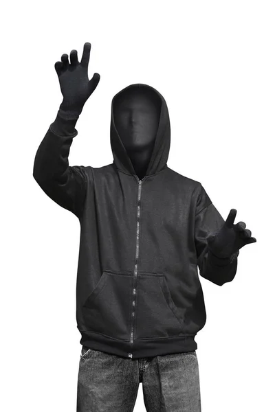 Hacker mit Maske und Handschuhen — Stockfoto