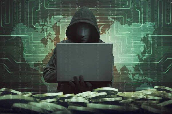 hacker holding dizüstü