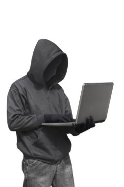 hacker holding dizüstü 