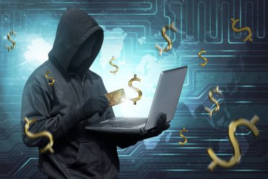 hacker holding dizüstü 