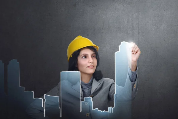 Asian constructor woman — Stock Photo, Image