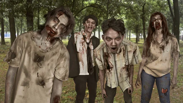 Griezelig bloedige zombies — Stockfoto