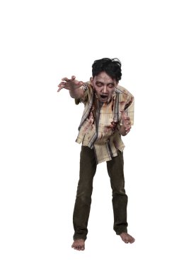 Sana ulaşmak için el ile Asya zombi adam portresi