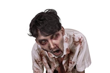 Korkunç Asya zombi adam Close-Up 