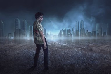 Ayakta giysiler Spooky Asya zombi adam