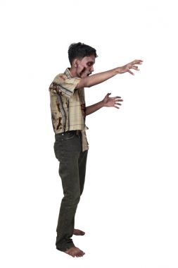 Sana ulaşmak için el ile Asya zombi adam portresi