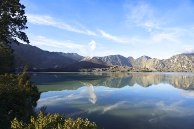 Segara Anak Mount Rinjani krater Gölü Panoraması