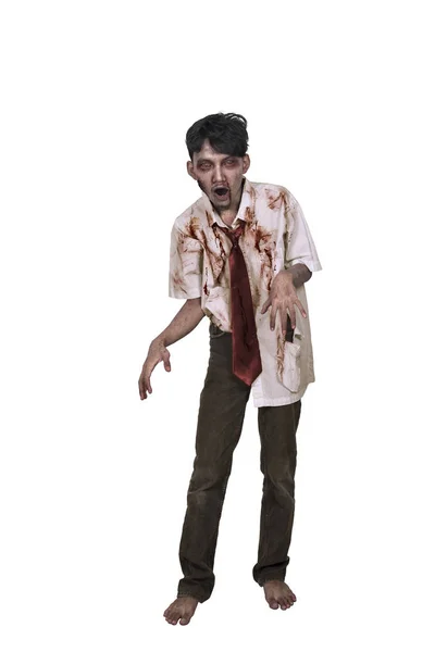 Porträt eines asiatischen Zombie-Mannes mit der Hand, um dich zu erreichen — Stockfoto