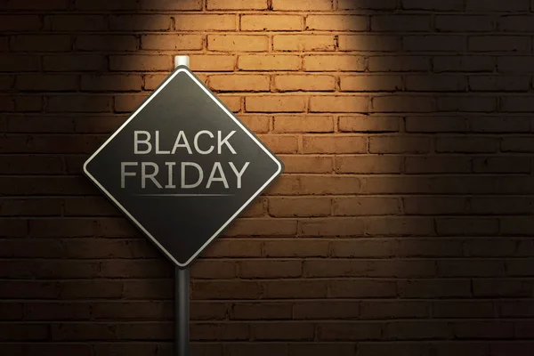 Black Friday on the black road sign