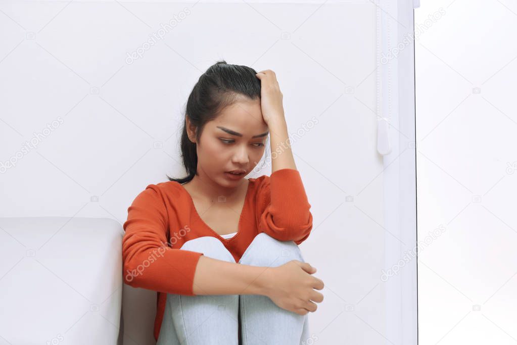 Asian woman feeling lonely