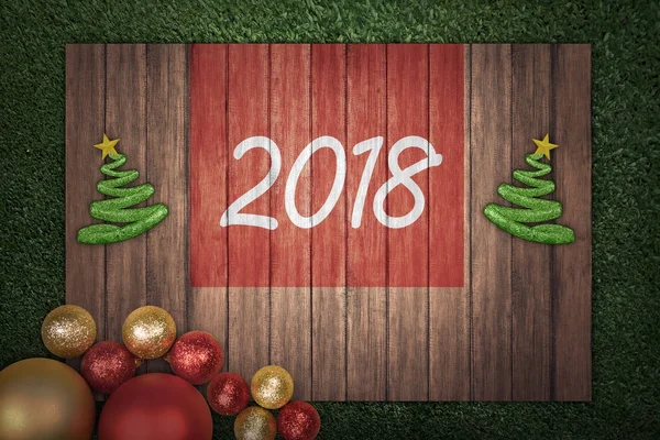 クリスマス ツリーと 2018年数 — ストック写真