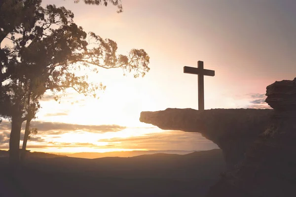 Jesus christ on the top of cliff — Stock Photo, Image