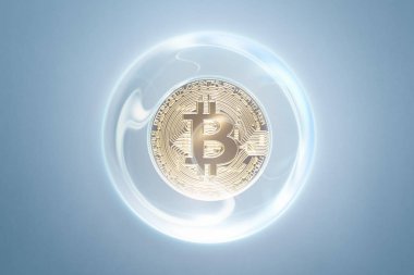 Altın bitcoin sanal alanda Cryptocurrency kavramı