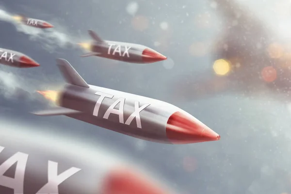 Flying tax rockets — Stock Photo, Image