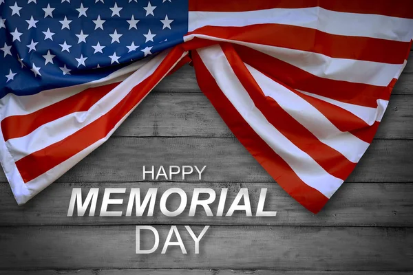 Americká Vlajka Memorial Day Dřevěné Pozadí — Stock fotografie