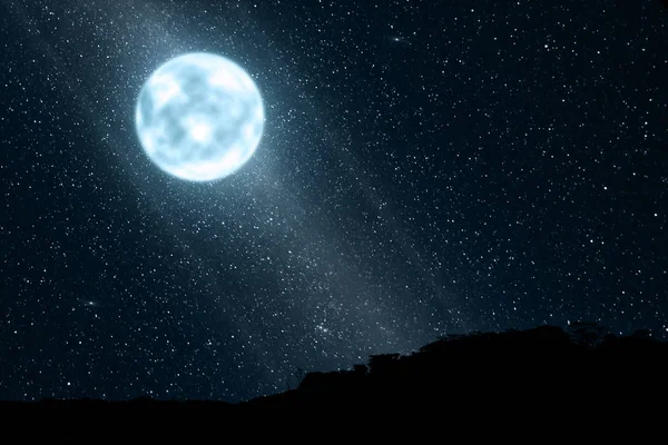 Bright Moonlight Many Stars Sky Night — Stock Photo, Image