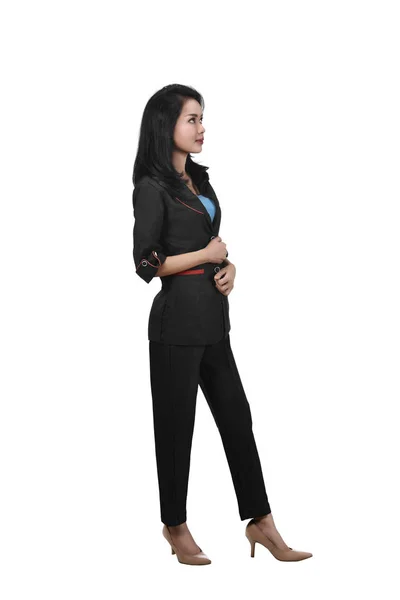 アジア ビジネスの女性の白い背景の上に立って — ストック写真