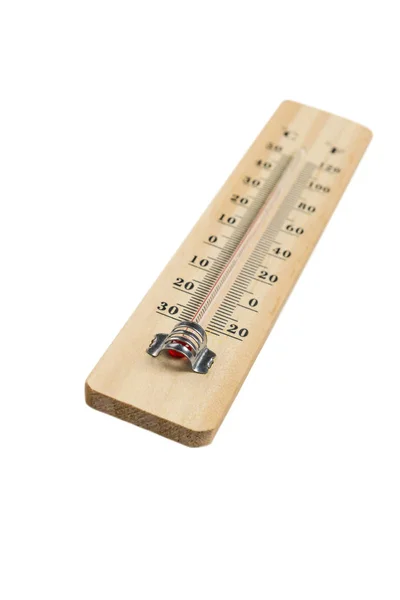 Termometr drewniany — Zdjęcie stockowe