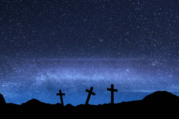 Christian Cross sahada — Stok fotoğraf