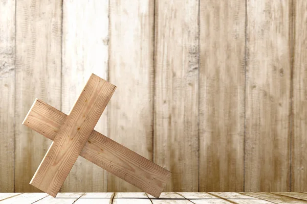 Cruz cristã sobre a mesa — Fotografia de Stock