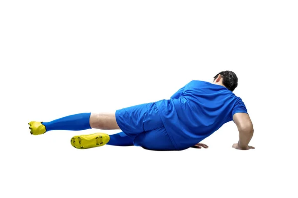 Asiático jogador de futebol homem em ação — Fotografia de Stock