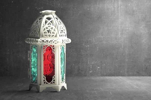 Lampada Araba Con Luce Colorata Sfondo Nero — Foto Stock