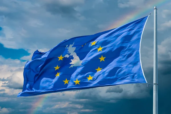 Σημαία της Ευρωπαϊκής Ένωσης. Brexit. — Φωτογραφία Αρχείου