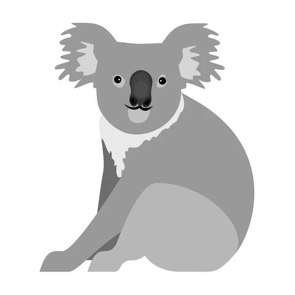 Cute koala sitting on ground, vector illustration — Stock Vector