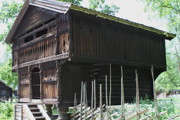 Hagyományos ősi fából készült épületek, Norvégia — Stock Fotó