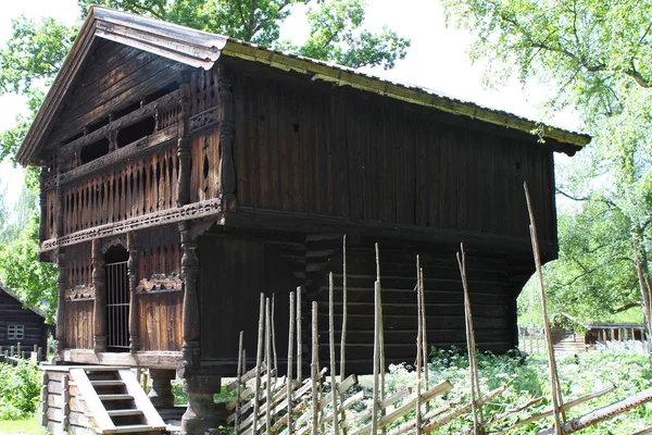 Traditionelle Alte Holzbauten Norwegen Skandinavien Nordeuropa — Stockfoto