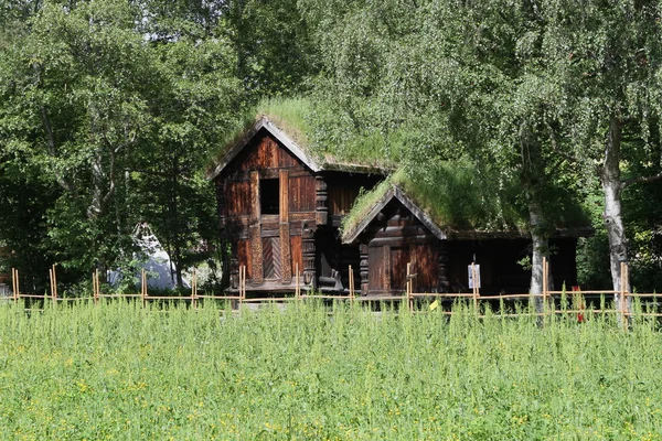 Traditionelle alte Holzbauten, Norwegen — Stockfoto