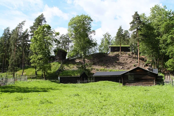 Traditionelle Alte Holzbauten Norwegen Skandinavien Nordeuropa — Stockfoto