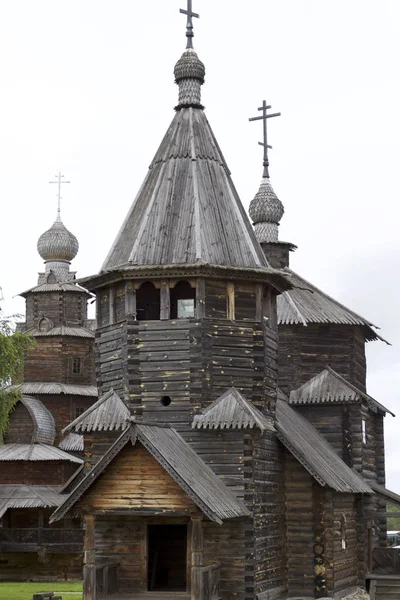 Αρχαία ξύλινη αρχιτεκτονική Σούζνταλ, Ορθόδοξη Εκκλησία, Ρωσία — Φωτογραφία Αρχείου