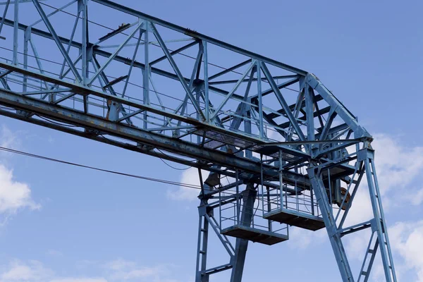 Metal Construction Crane Sky Warehouse Russia — Stock Photo, Image