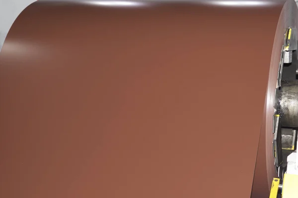 Рулоны Холоднокатаной Оцинкованной Стали Полимерным Покрытием Складе — стоковое фото