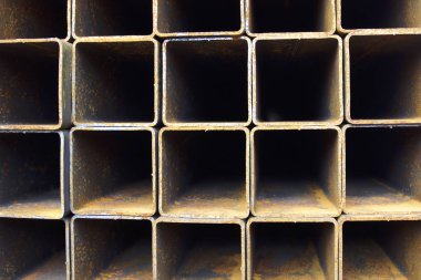 Metal ürünleri, Rusya depodaki paketlerine dikdörtgen kesit metal profil boru