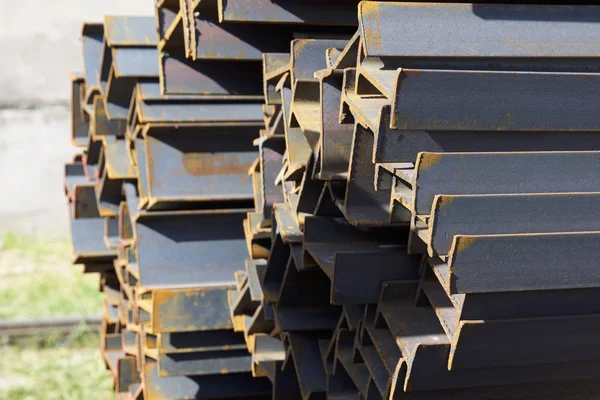Viga Perfil Metal Paquetes Almacén Productos Metálicos Rusia — Foto de Stock