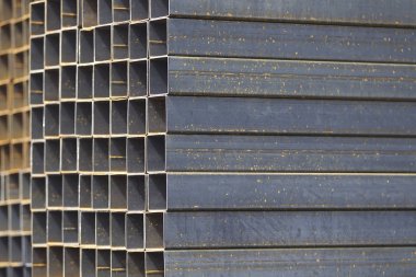 Metal ürünleri, Rusya depodaki paketlerine dikdörtgen kesit metal profil boru