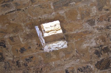 Öğeleri ve antik kale mimari detaylarını