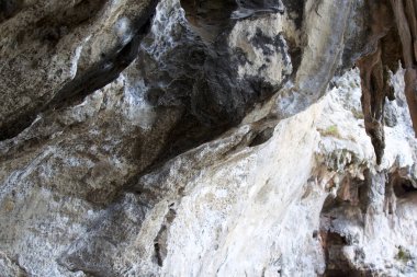 Ayrıntılar ve formları kayalar Railay Yarımadası'nda, Tayland