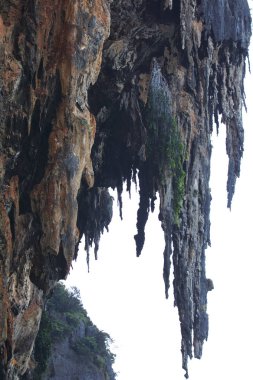 Ayrıntılar ve formları kayalar Railay Yarımadası'nda, Tayland